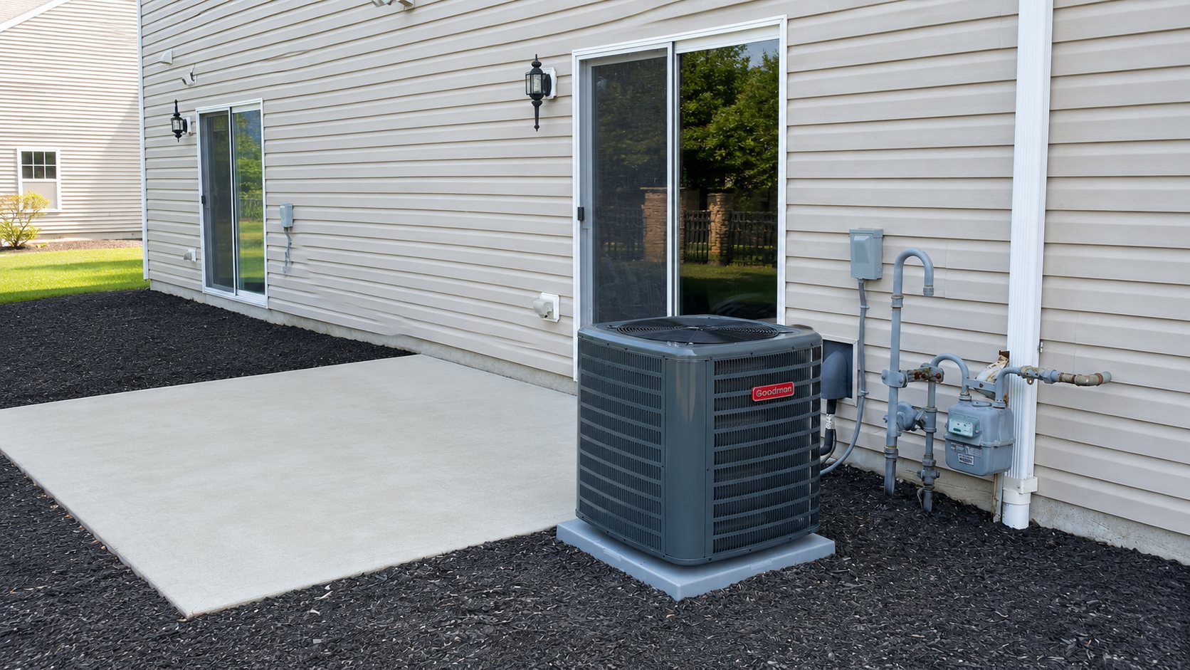 Residential AC condenser installation in Atlantic City NJ